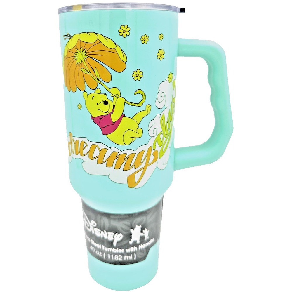 Disney Winnie the Pooh Dreamy Days 40oz Stainless Steel Tumbler Cup Handle Straw